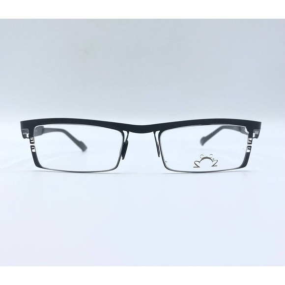 EYE DC V560 001 Black Metal Rectangular Eyeglass Frames 49-19 Made in France - Picture 1 of 7